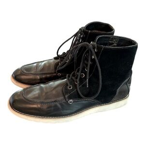 Original Penguin Ned Boots Black Leather Suede Lace-Up Chukka Men's US 10